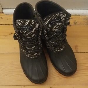 Sperry Women's Black Duck Boots
